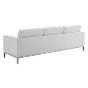 Faux leather sofa in silver white additional photo 3 of 3