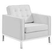 Faux leather chair in silver white by Modway additional picture 2