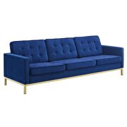 Performance velvet sofa in gold navy additional photo 2 of 4