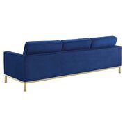Performance velvet sofa in gold navy additional photo 3 of 4
