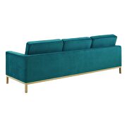 Performance velvet sofa in gold teal additional photo 3 of 4