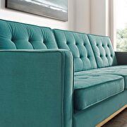 Performance velvet sofa in gold teal additional photo 5 of 4