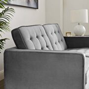Gold stainless steel leg performance velvet loveseat in gold gray by Modway additional picture 2