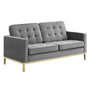 Gold stainless steel leg performance velvet loveseat in gold gray by Modway additional picture 3