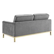Gold stainless steel leg performance velvet loveseat in gold gray by Modway additional picture 5