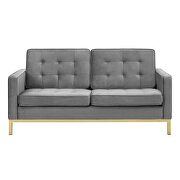 Gold stainless steel leg performance velvet loveseat in gold gray by Modway additional picture 6
