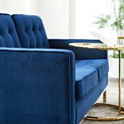 Gold stainless steel leg performance velvet loveseat in gold navy by Modway additional picture 2