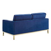 Gold stainless steel leg performance velvet loveseat in gold navy by Modway additional picture 5