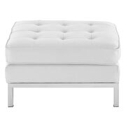 Tufted upholstered faux leather ottoman in silver white by Modway additional picture 3