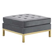 Gold stainless steel leg performance velvet ottoman in gold gray by Modway additional picture 2