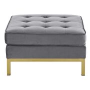 Gold stainless steel leg performance velvet ottoman in gold gray by Modway additional picture 3