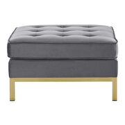 Gold stainless steel leg performance velvet ottoman in gold gray by Modway additional picture 4