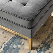 Gold stainless steel leg performance velvet ottoman in gold gray by Modway additional picture 5