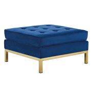 Gold stainless steel leg performance velvet ottoman in gold navy by Modway additional picture 2