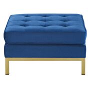 Gold stainless steel leg performance velvet ottoman in gold navy by Modway additional picture 3