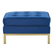 Gold stainless steel leg performance velvet ottoman in gold navy by Modway additional picture 4