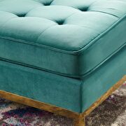 Gold stainless steel leg performance velvet ottoman in gold teal by Modway additional picture 5