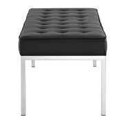 Large bench in silver black faux leather by Modway additional picture 3