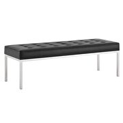 Large bench in silver black faux leather by Modway additional picture 4