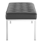 Large bench in silver gray faux leather by Modway additional picture 3