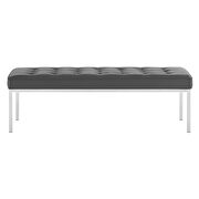 Large bench in silver gray faux leather by Modway additional picture 4
