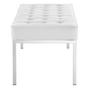 Large bench in silver white faux leather by Modway additional picture 3