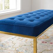 Gold stainless steel leg large performance velvet bench in gold navy by Modway additional picture 2
