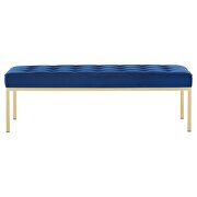 Gold stainless steel leg large performance velvet bench in gold navy by Modway additional picture 6