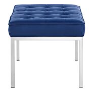 Tufted medium upholstered faux leather bench in silver navy by Modway additional picture 5
