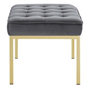 Gold stainless steel leg medium performance velvet bench in gold gray by Modway additional picture 6