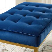 Gold stainless steel leg medium performance velvet bench in gold navy by Modway additional picture 2