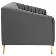 Vertical channel tufted performance velvet sofa in gray by Modway additional picture 3