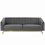Vertical channel tufted performance velvet sofa in gray by Modway additional picture 5