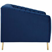 Vertical channel tufted performance velvet armchair in navy additional photo 2 of 6