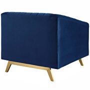 Vertical channel tufted performance velvet armchair in navy additional photo 3 of 6