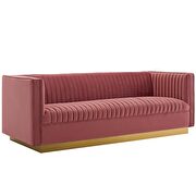 Vertical channel tufted performance velvet sofa in dusty rose by Modway additional picture 3