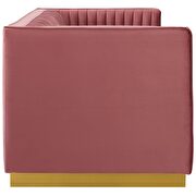 Vertical channel tufted performance velvet sofa in dusty rose additional photo 4 of 4