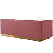 Vertical channel tufted performance velvet sofa in dusty rose additional photo 5 of 4