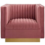 Vertical channel tufted performance velvet chair in dusty rose additional photo 5 of 5