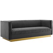 Vertical channel tufted performance velvet sofa in gray by Modway additional picture 3