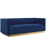 Vertical channel tufted performance velvet sofa in navy by Modway additional picture 3
