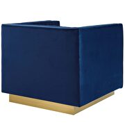 Vertical channel tufted performance velvet chair in navy additional photo 4 of 4