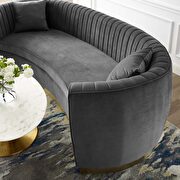 Channel tufted curved performance velvet sofa in gray by Modway additional picture 6