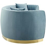 Channel tufted curved performance velvet sofa in light blue by Modway additional picture 4