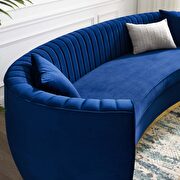 Channel tufted curved performance velvet sofa in navy by Modway additional picture 7