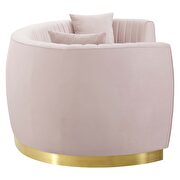 Channel tufted curved performance velvet sofa in pink by Modway additional picture 3