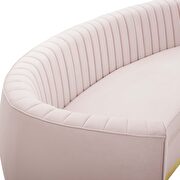 Channel tufted curved performance velvet sofa in pink by Modway additional picture 6