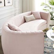 Channel tufted curved performance velvet sofa in pink by Modway additional picture 7