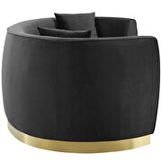 Curved performance velvet sofa in black additional photo 4 of 5