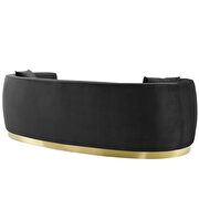 Curved performance velvet sofa in black additional photo 5 of 5